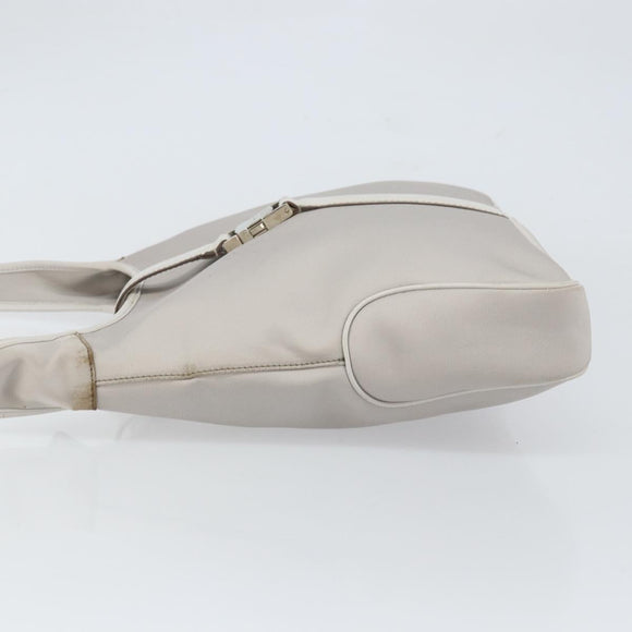 Salvatore Ferragamo Shoulder Bag Nylon Gray Silver Auth bs32334