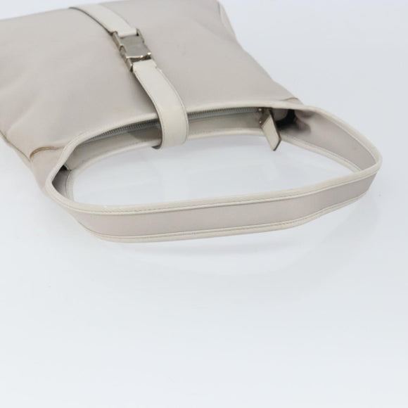 Salvatore Ferragamo Shoulder Bag Nylon Gray Silver Auth bs32334