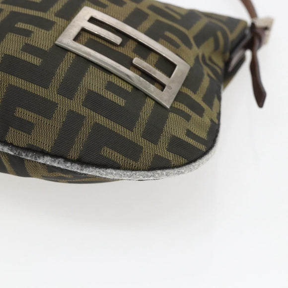 FENDI Zucca Canvas Schoudertas Zwart Bruin Auth bs32335