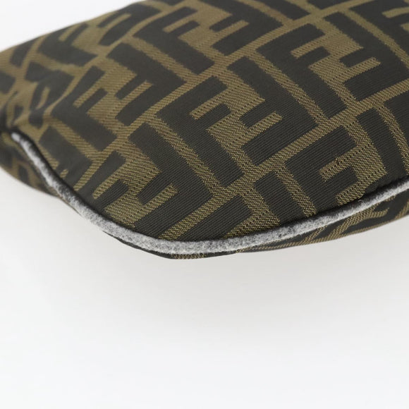 FENDI Zucca Canvas Schoudertas Zwart Bruin Auth bs32335