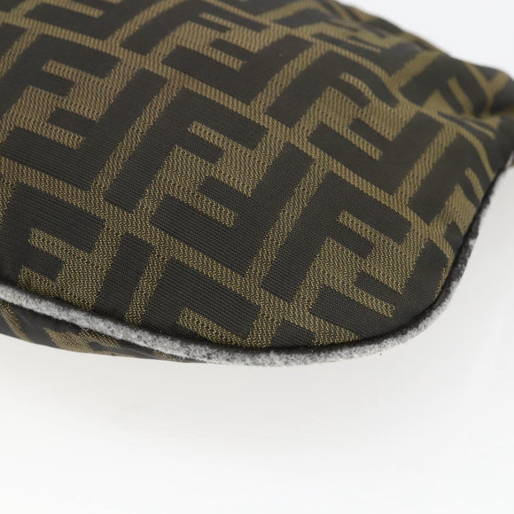 FENDI Zucca Canvas Schoudertas Zwart Bruin Auth bs32335