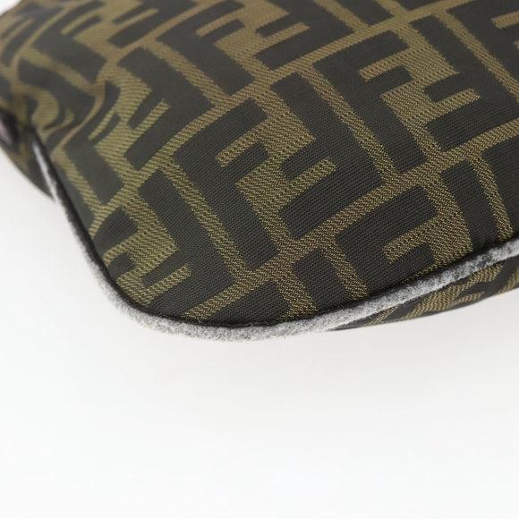 FENDI Zucca Canvas Schoudertas Zwart Bruin Auth bs32335