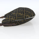 FENDI Zucca Canvas Schoudertas Zwart Bruin Auth bs32335-3