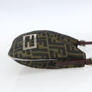 FENDI Zucca Canvas Schoudertas Zwart Bruin Auth bs32335-4