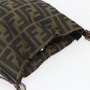 FENDI Zucca Canvas Schoudertas Zwart Bruin Auth bs32335-6