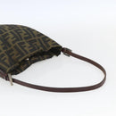 FENDI Zucca Canvas Schoudertas Zwart Bruin Auth bs32335-7