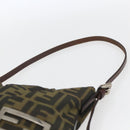FENDI Zucca Canvas Schoudertas Zwart Bruin Auth bs32335-8