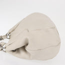 PRADA Chain Tote Bag Leather White Silver Auth bs32336-4