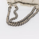 PRADA Chain Tote Bag Leather White Silver Auth bs32336-7