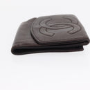 CHANEL Bifold Wallet Caviar Skin Black Gold CC Auth bs32337-3