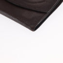 CHANEL Bifold Wallet Caviar Skin Black Gold CC Auth bs32337-14