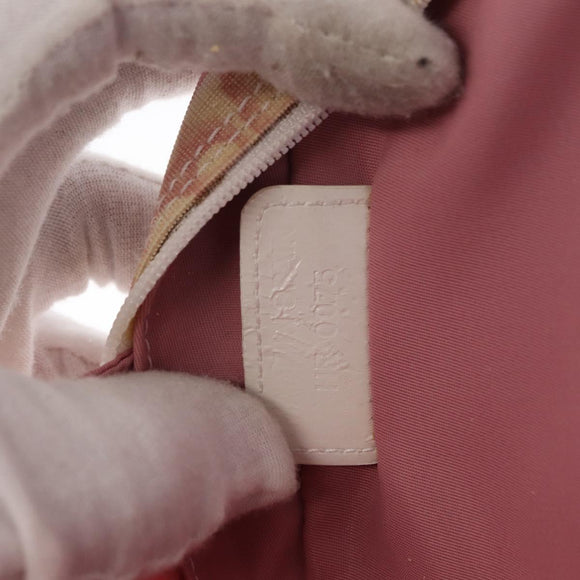 Christian Dior Trotter Canvas Pouch PVC Pink Silver Auth bs32339