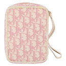 Christian Dior Trotter Canvas Pouch PVC Pink Silver Auth bs32339-3
