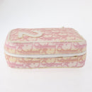 Christian Dior Trotter Canvas Pouch PVC Pink Silver Auth bs32339-4