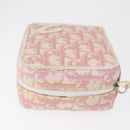 Christian Dior Trotter Canvas Pouch PVC Pink Silver Auth bs32339-6