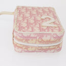 Christian Dior Trotter Canvas Pouch PVC Pink Silver Auth bs32339-7