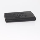 CHANEL Key Case Caviar Skin 4 Set Black CC Auth bs32341-12