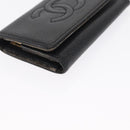 CHANEL Key Case Caviar Skin 4 Set Black CC Auth bs32341-14