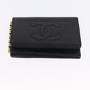 CHANEL Key Case Caviar Skin 4 Set Black CC Auth bs32341-16
