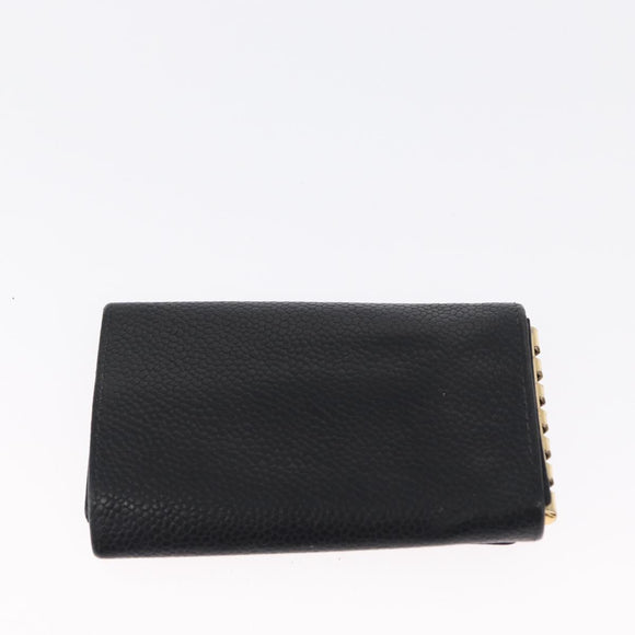 CHANEL Key Case Caviar Skin 4 Set Black CC Auth bs32341