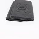 CHANEL Key Case Caviar Skin 4 Set Black CC Auth bs32341-4