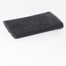 CHANEL Key Case Caviar Skin 4 Set Black CC Auth bs32341-5