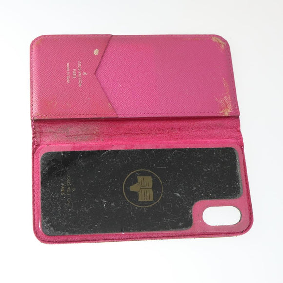 LOUIS VUITTON Monogram iPhone Case Leather 10 Set Beige LV Auth bs32346