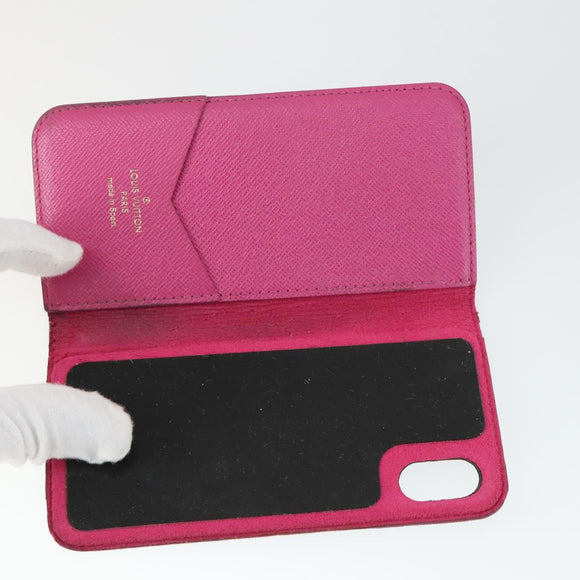 LOUIS VUITTON Monogram iPhone Case Leather 10 Set Beige LV Auth bs32346