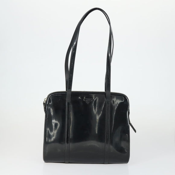 BALLY Givenchy PRADA Shoulder Bag Canvas patent 3 Set Black Brown Auth bs32347