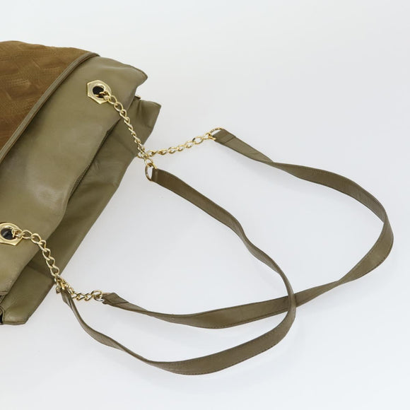 BALLY Givenchy PRADA Shoulder Bag Canvas patent 3 Set Black Brown Auth bs32347