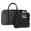 BVLGARI Shoulder Bag Canvas Leather 2 Set Black Auth bs32348-1