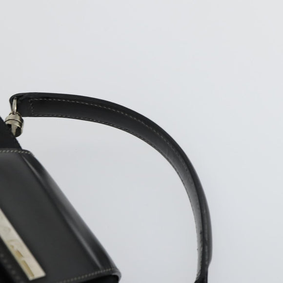 BVLGARI Shoulder Bag Canvas Leather 2 Set Black Auth bs32348