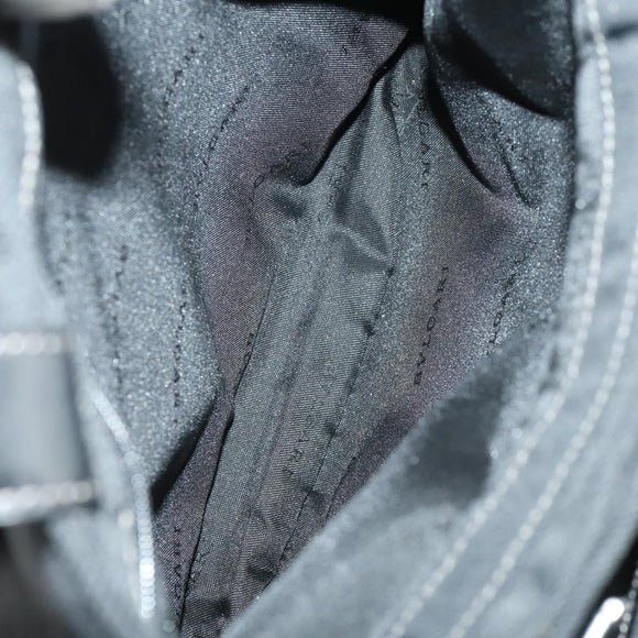 BVLGARI Shoulder Bag Canvas Leather 2 Set Black Auth bs32348