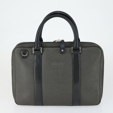 BVLGARI Shoulder Bag Canvas Leather 2 Set Black Auth bs32348 - 0