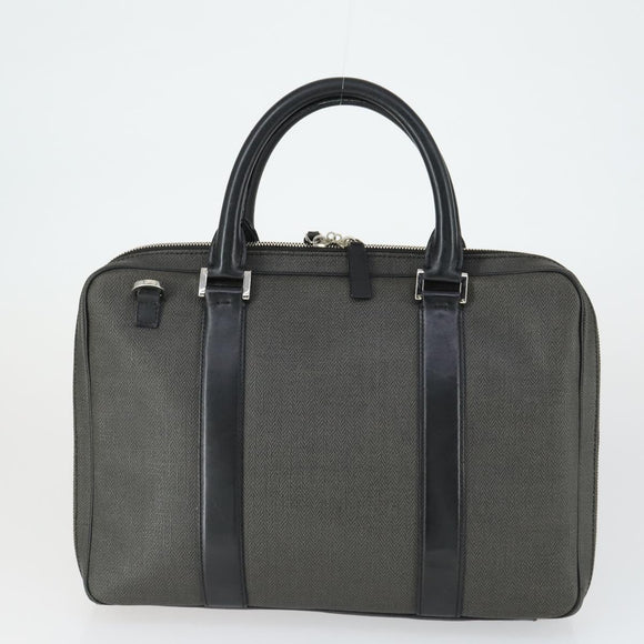 BVLGARI Shoulder Bag Canvas Leather 2 Set Black Auth bs32348