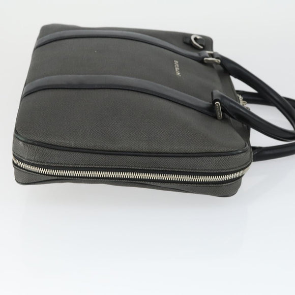 BVLGARI Shoulder Bag Canvas Leather 2 Set Black Auth bs32348