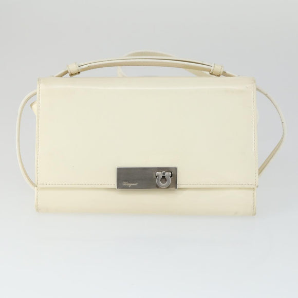 Salvatore Ferragamo Bag Patent Nylon 3 Set White Black Bordeaux Auth bs32351