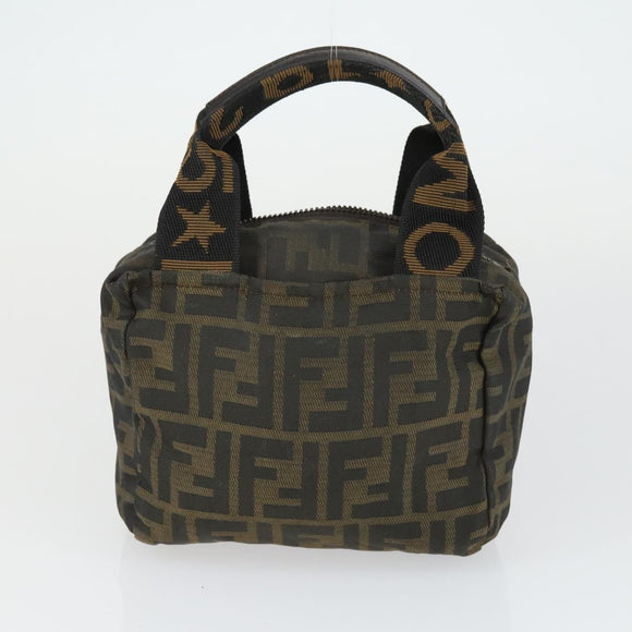 FENDI Gucci Zucca Canvas Pecan Canvas Hand Bag 4 Set Black Brown Auth bs32352