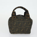 FENDI Gucci Zucca Canvas Pecan Canvas Hand Bag 4 Set Black Brown Auth bs32352-13