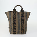 FENDI Gucci Zucca Canvas Pecan Canvas Hand Bag 4 Set Black Brown Auth bs32352-2