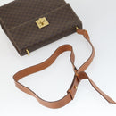 CELINE Macadam Canvas Hand Bag Leather PVC 2 Set Brown Auth bs32353-14
