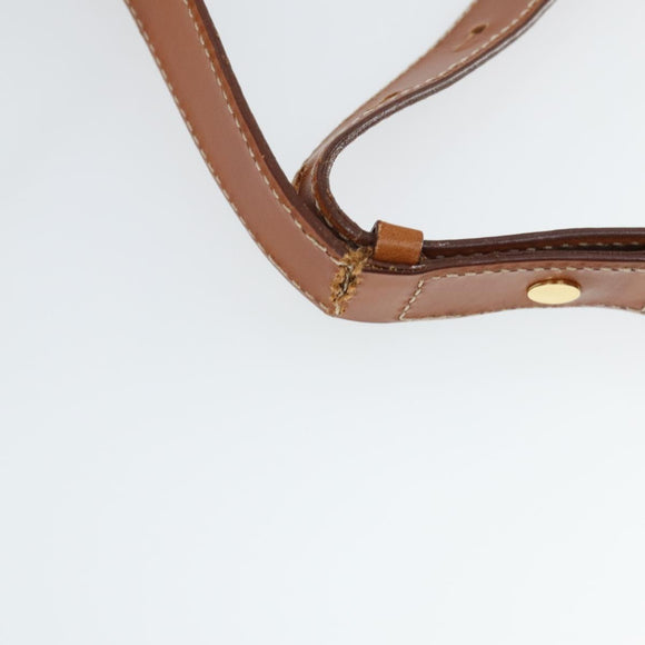 CELINE Macadam Canvas Hand Bag Leather PVC 2 Set Brown Auth bs32353