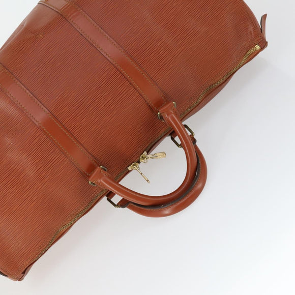 LOUIS VUITTON Epi Monogram Shoulder Strap Boston Bag 2 Set Brown LV Auth bs32354