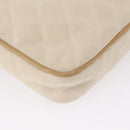 CHANEL Matelassé Bauchtasche Canvas Beige Gold CC Auth bs32356-9