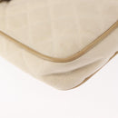 CHANEL Matelassé Bauchtasche Canvas Beige Gold CC Auth bs32356-15