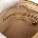 CHANEL Matelassé Bauchtasche Canvas Beige Gold CC Auth bs32356-18