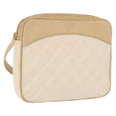 CHANEL Matelassé Bauchtasche Canvas Beige Gold CC Auth bs32356-1