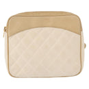 CHANEL Matelassé Bauchtasche Canvas Beige Gold CC Auth bs32356-13