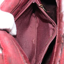 CHANEL Hand Bag Suede Red CC Auth bs32360-21