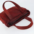 CHANEL Hand Bag Suede Red CC Auth bs32360-6
